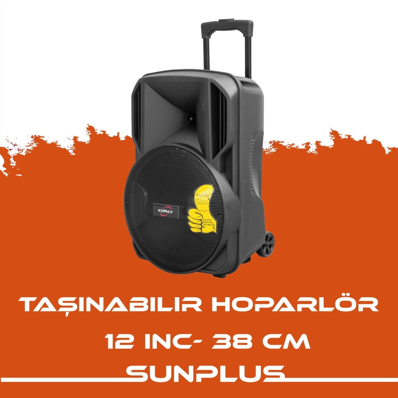 SUNPLUS HT-1230 HOPARLÖR 12'' 30CM SD/MMC/USB/MP3/FM BT'LU LCD EKRAN KUMANDALI TAŞINABİLİR HOPARLÖR