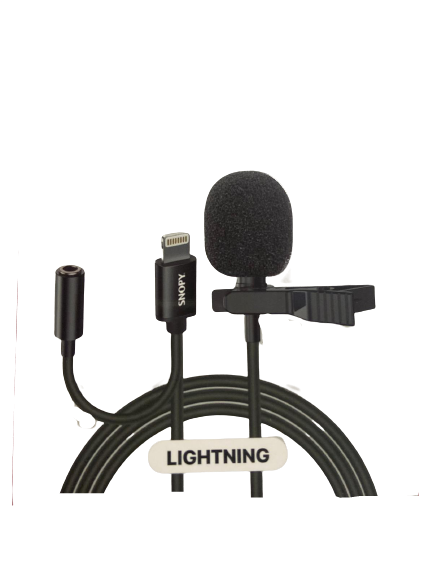 YAKA MİKROFONU LIGHTNING 1.5 METRE KABLO YOUTUBER YAKA MİKROFONU SNOPY SN-MTK35