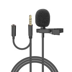 SNOPY SN-MTK25 YAKA MİKROFONU 3.5MM AUX  JACK 1.5 METRE KABLO YOUTUBER YAKA MİKROFONU