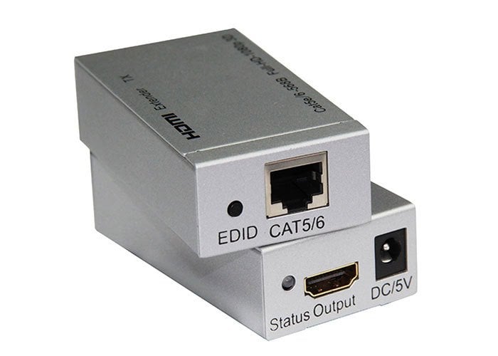 HYTECH HY-HDEX60 CAT6 HDMI EXTENDER 60 METRE UZATICI 2 ADET DC 5V 1.5A HDMI UZATICI