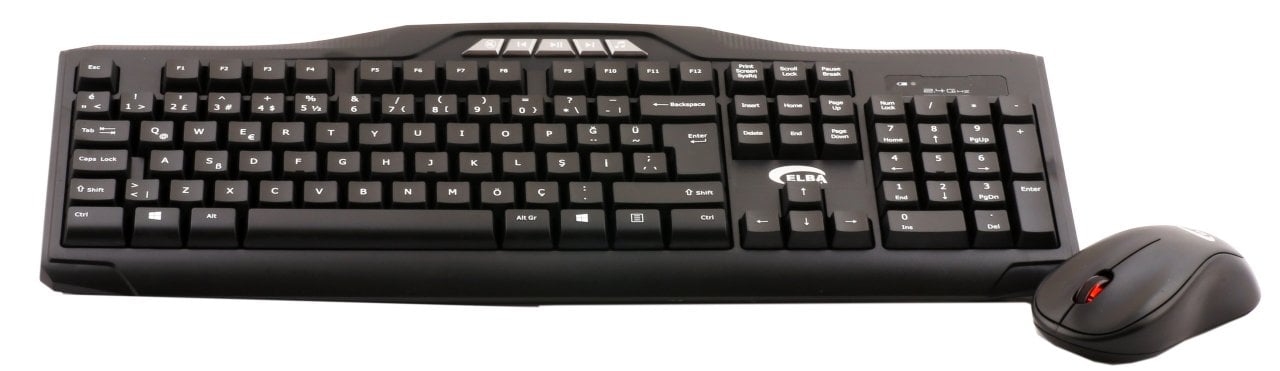 ELBA EC-266 KLAVYE+ MOUSE SET USB KABLOSUZ SET Q KLAVYE SAĞ,SOL EL UYUMU KLAVYE MOUSE SET