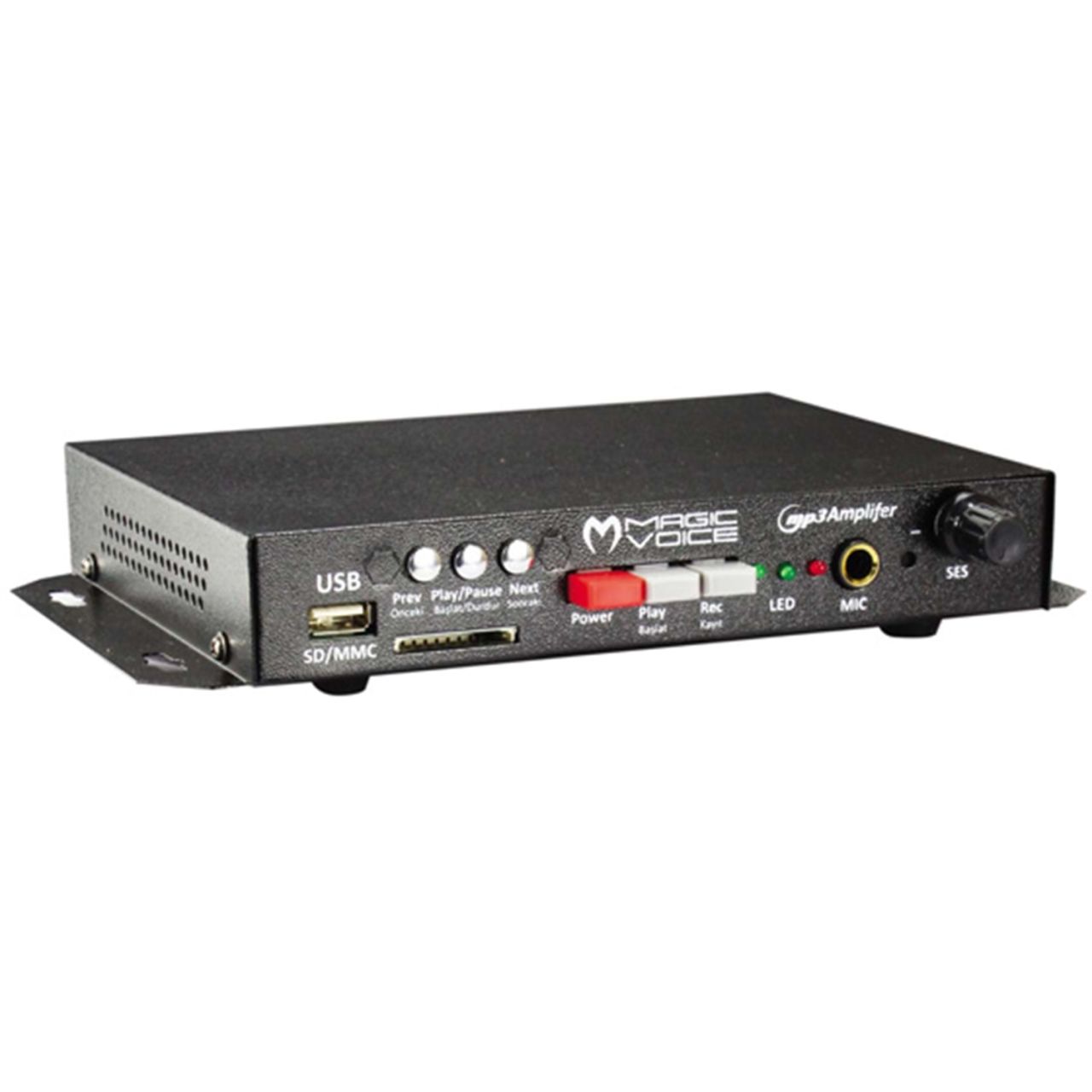 PAZARCI ANFİSİ 12V USD/MMC/SD LED GÖSTERGE SES KAYIT ÖZELLİKLİ MİNİ SEYYAR ANFİ MAGICVOICE 33647