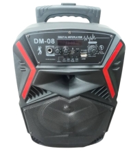 TAŞINABİLİR TOPLANTI ANFİSİ 8'' ŞARJLI USB/TF/AUX TEKERLEKLİ KABLOSUZ MİKROFONLU SPEAKER ANFİ DM-08