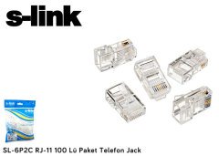 RJ-11 100'LÜ PAKET TELEFON JACK S-LINK SL-6P2C