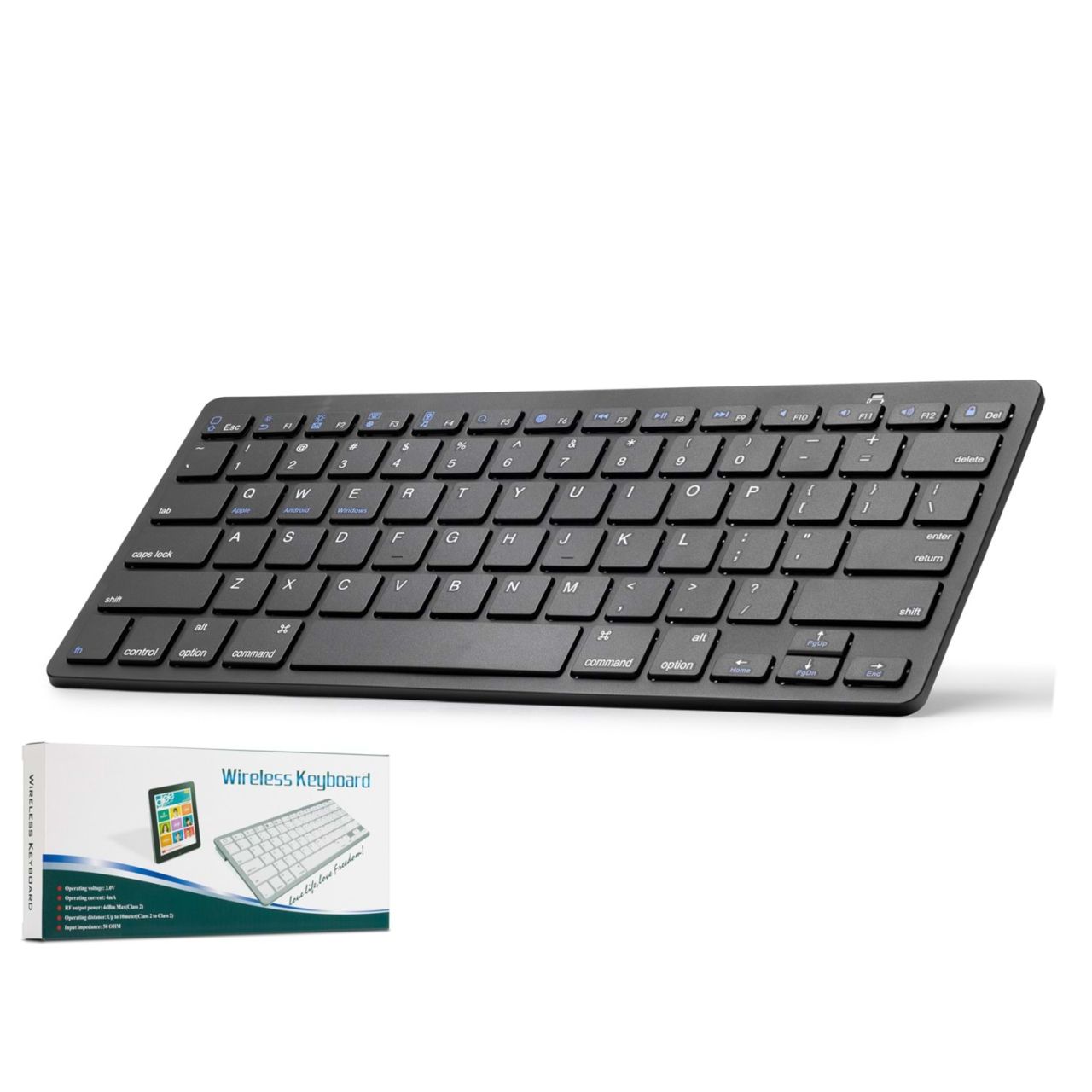 KLAVYE BLUETOOTH IPHONE VE IPAD İÇİN ULTRA İNCE KABLOSUZ SİYAH  Q KLAVYE HADRON HN806S