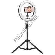 ASONIC AS-SF200 10 İNÇ 120 CM TRİPODLU TELEFON TUTUCULU YOUTUBER MAKYAJ HALKA  LED IŞIK