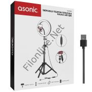 ASONIC AS-SF200 10 İNÇ 120 CM TRİPODLU TELEFON TUTUCULU YOUTUBER MAKYAJ HALKA  LED IŞIK