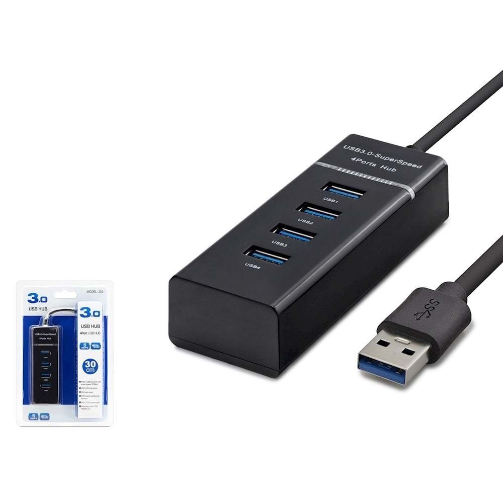 HADRON HN145 HUB USB 3.0 4 PORT 30CM