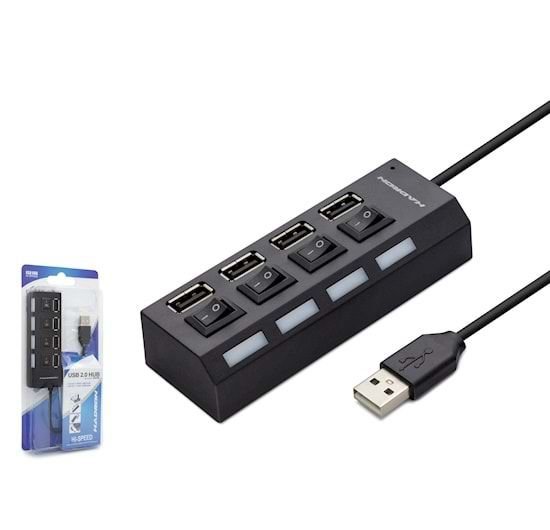 HADRON HR102 USB ÇOKLAYICI 4'LÜ ANAHTARLI HUB USB  4 PORT